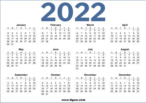 Printable Calendar 2022 Calendar 2022 Printable One Page Paper - Riset
