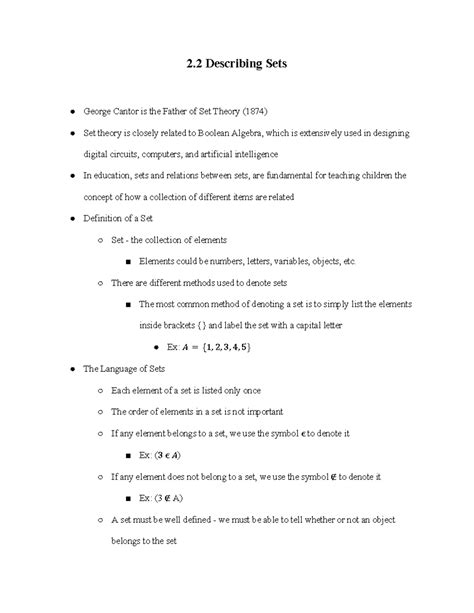 Image result for Describing a Set