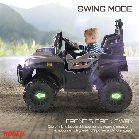Baybee Roger Rechargeable Battery Operated Jeep for Kids with Light ...