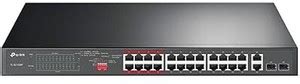 TP-Link 24 Port Fast Ethernet Poe Switch 250w,W/ 2 Uplink Gigabit Ports ...