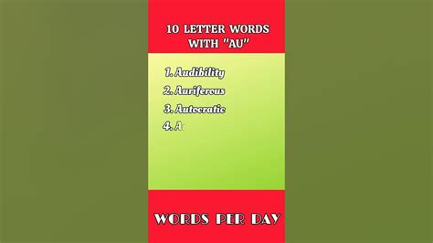 10 letter words starting with "AU" #englishlearners #englishlearning # ...