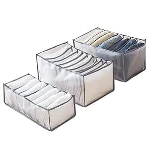 3 Set Cloth Drawer Organizer Nylon Fabric Foldable Storage Box Closet ...