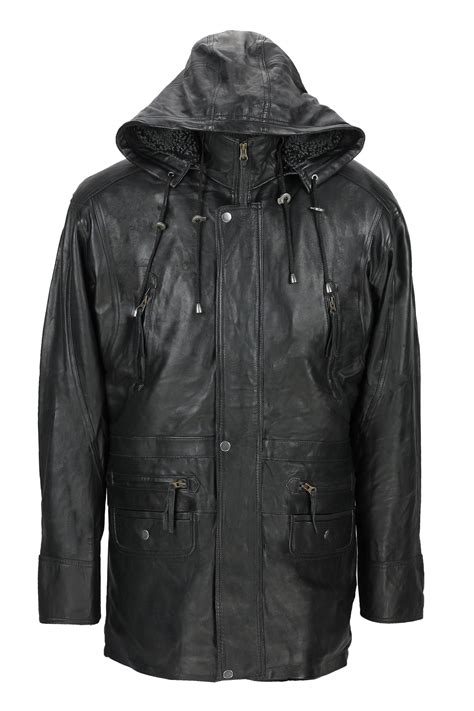 Black 3/4 Long Duffle Jacket Detachable Hood & Fur Lining Coat – XPOSED