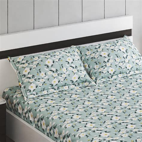 Buy Corsica Elegant Erica Microfibre Printed 3Pcs Queen Bedsheet Set ...