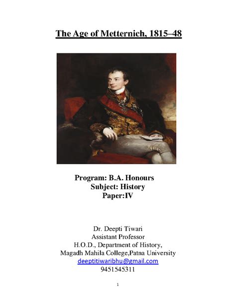 The Age of Metternich converted - The Age of Metternich, 1815– 48 ...