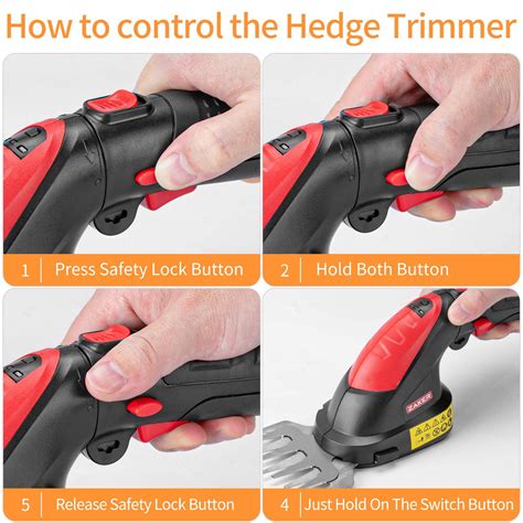 Magic Zaker Cordless Grass Shear & Hedge Trimmer - 7.2V Electric Shrub ...