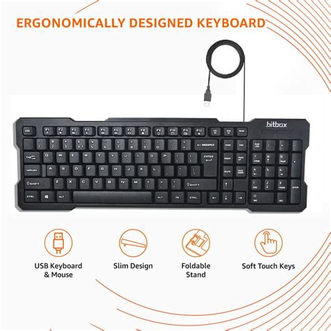 Bitbox BBKM-02 Wired Keyboard and Mouse Combo with Instant USB Plug-and ...