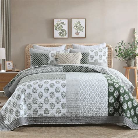 Amazon.com: Finlonte Quilt King Size, 100% Cotton Lightweight King ...