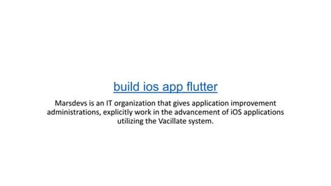 Image result for iOS File for App Center Flutter