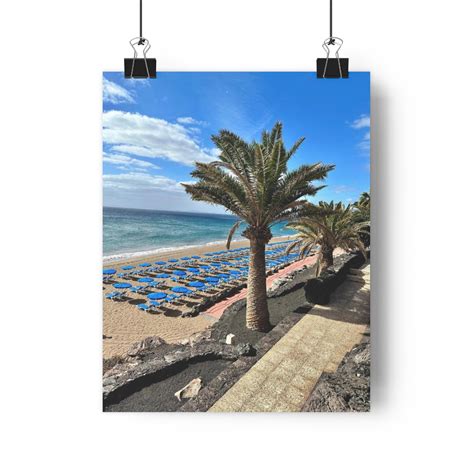 Playa Grande Beach Puerto del Carmen Wall Art Poster — Lanzarote on Canvas