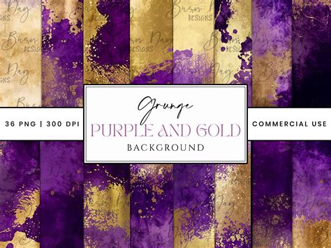 Grunge Purple and Gold Background Graphic by busydaydesign · Creative ...