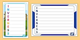 Perth Acrostic Poem Activity Sheet (teacher made) - Twinkl