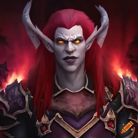 Red hair male elf vampire demonology walock of world of warcraft on ...