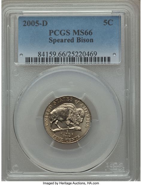 2005-D 5C Speared Bison MS66 PCGS.... Jefferson Nickels | Lot #3752 ...