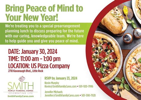 Pre-Arrangement Planning, US Pizza Company 2710 Kavanaugh Blvd., Little ...