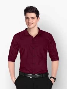 GIE Men Solid Casual Maroon Shirt - Buy GIE Men Solid Casual Maroon ...