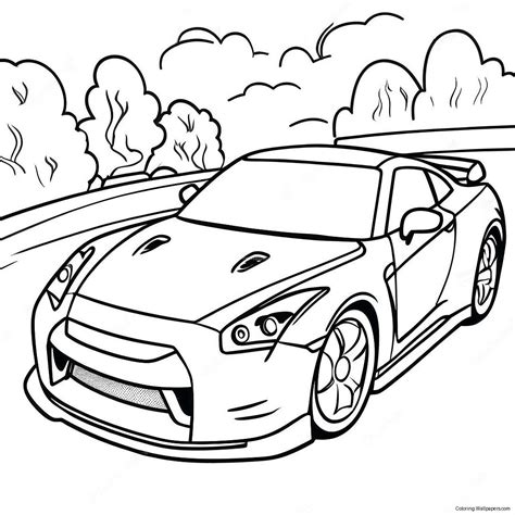 Gtr Sports Car Coloring Page (12230-9585)