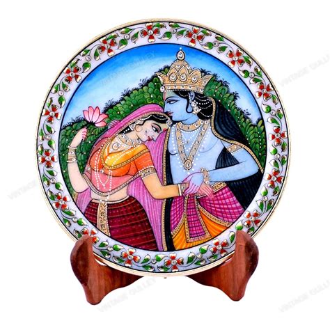 Buy Vintage Gulley 22 Carat Gold Foil Work Round Shape Marble Showpiece ...