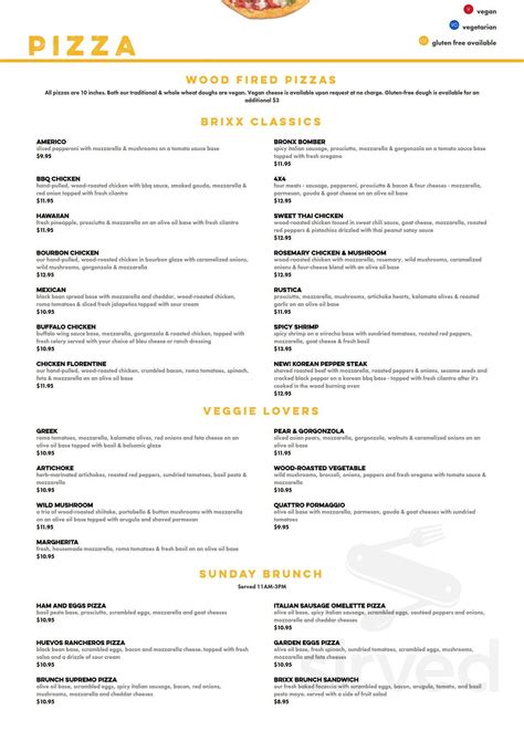 Brixx Pizza Menu Prices