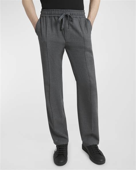 Dolce&Gabbana Men's Drawstring Wool Pants | Neiman Marcus