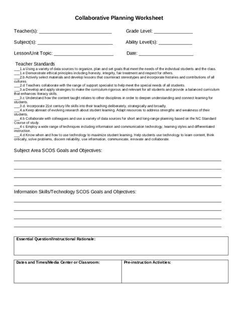 Collaborative Teaming Worksheet 的图像结果