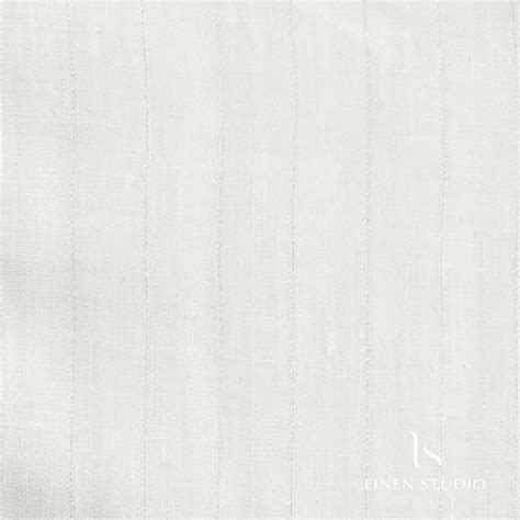 Bright White Self Stripe - Pure Linen 70 Lea – Linen Studio