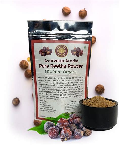 Ayurveda Amrita Pure & Natural Reetha Powder For Hair Care 100 Gm ...