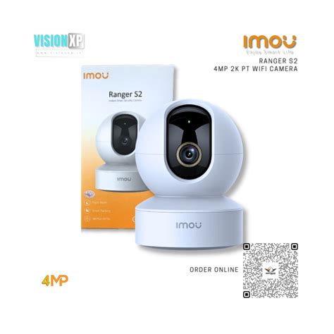 Imou Ranger S2 4MP 2K PT WiFi camera with packaging on a white background