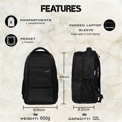 Arigato 32L Black Laptop Backpack – F Gear.in