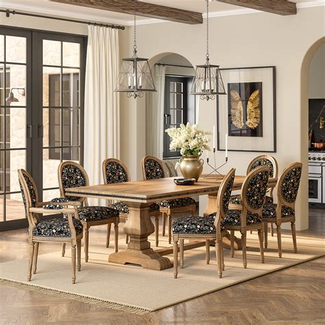 Morrisville French Country Rustic Dining Room Table Chair Set
