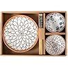VATSHVI 5 Pieces Floral Dinnerware Set, Ceramic Kitchen Dinner Set ...