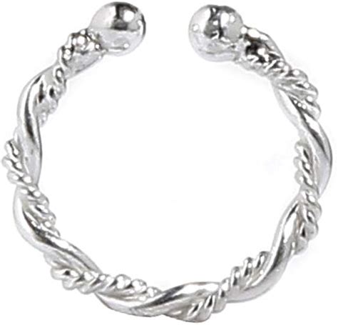 abhooshan Pure 92.5 Sterling Silver Designer Press On Nose Ring - No ...