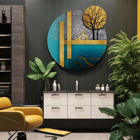 Abstract Tree Round Wood Print Wall Art – Chalk My Theme