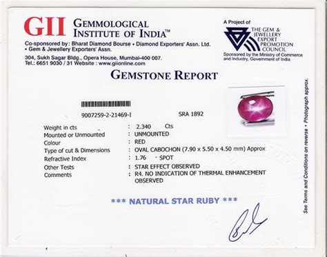 Certification :: StarRuby.in :: Exotic Gemstones - Pure. Natural ...