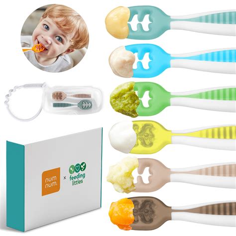 Snapklik.com : NumNum Baby Spoons Set, Feeding Littles X Silicone Pre ...