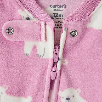 Baby & Toddler Girl Carter's Polar Bear Fleece Footed One-Piece Pajamas