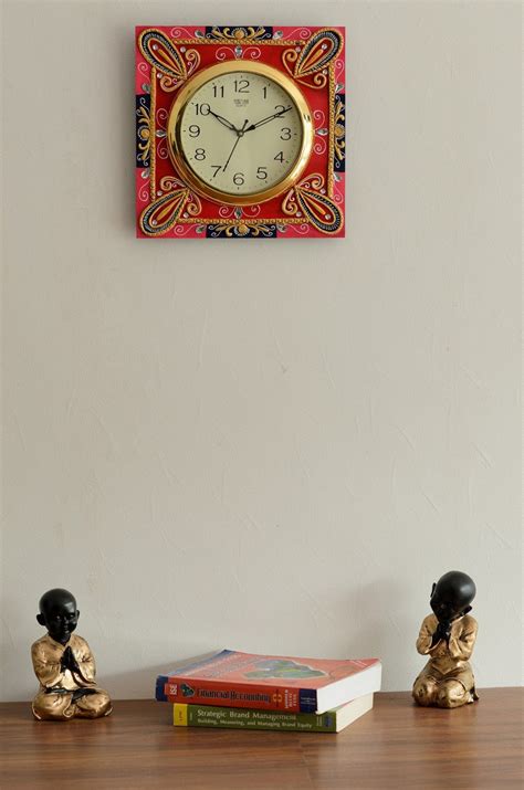Wooden Papier Mache Suberb Artistic Handcrafted Wall Clock ...