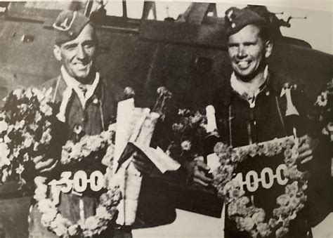 Hptm Hans-Ulrich Rudel after landing from his 1300th mission. This was ...