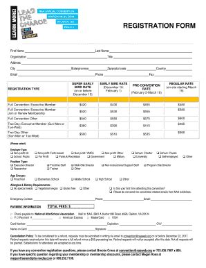 Fillable Online REGISTRATION FORM - naaweb.org Fax Email Print - pdfFiller