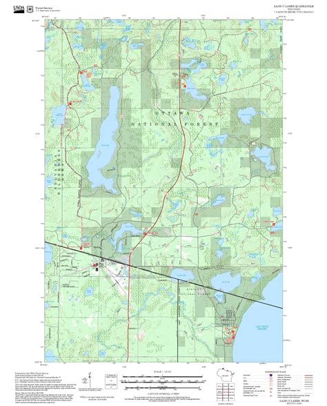 2025 Forest Service Topo Map of Land O' Lakes Wisconsin – MyTopo Map Store