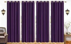 Buy Galaxy Home Decor Royal Silky Plain Curtains for Long Door 9 Feet ...