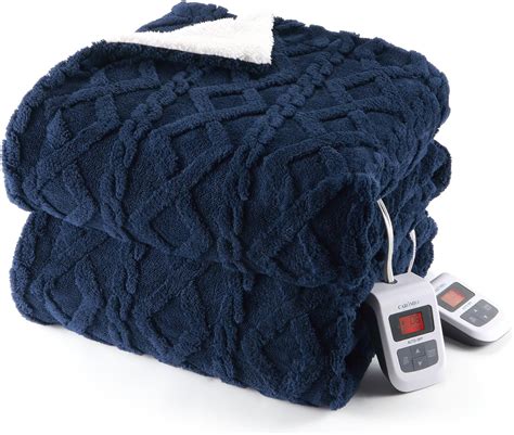 Amazon.com: CAROMIO Electric Blanket Queen Size Dual Control - Thick ...
