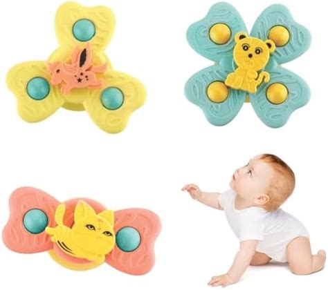 Buy Royals hub 3PCS Suction Cup Spinner Toys for 6 12 18 Months Old Boy ...