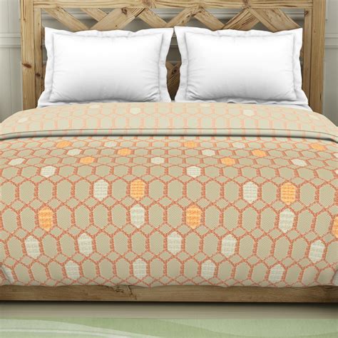 Buy Spaces Blockbuster Orange Printed Cotton Double Bed Quilt from ...