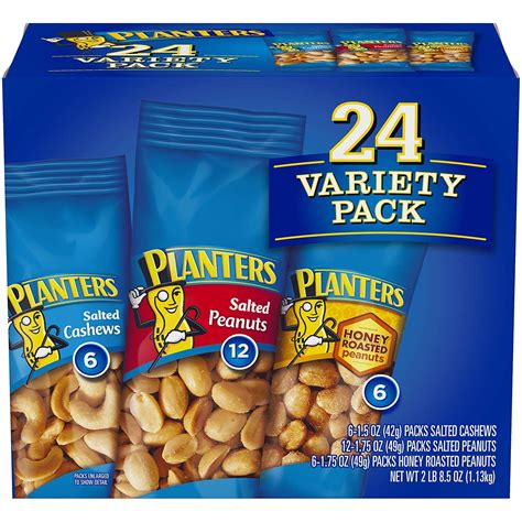 Buy ers Variety Pack 24 ct, Salted Peanuts, Honey Roasted Peanuts ...