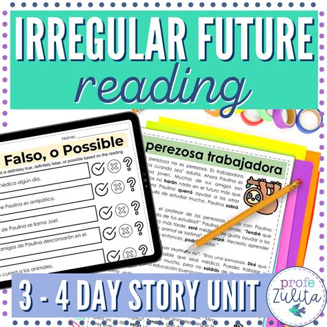 Spanish Irregular Future Tense Story Reading + 3 Activities - Sub Plans | Made By Teachers
