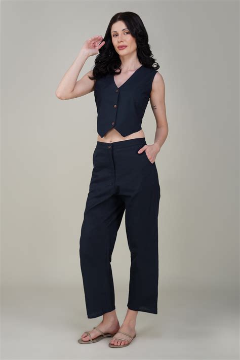 Navy Blue Formal Co-ord Set – Albelie