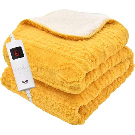 GlamHaus Heated Throw Electric Blanket - Luxurious and Soft Design