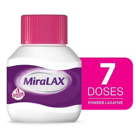 MiraLAX #1 Doctor Recommended Laxative Powder, Gentle Constipation Relief, Stool Softener, 7 ...