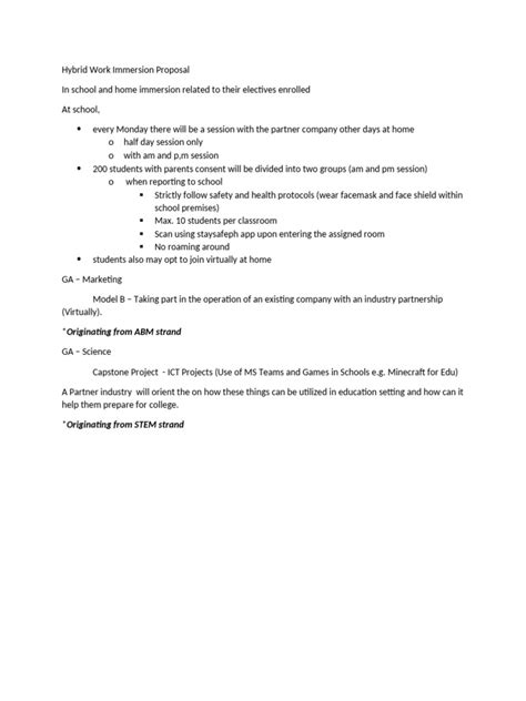 Image result for Work Immersion Project Proposal Sample